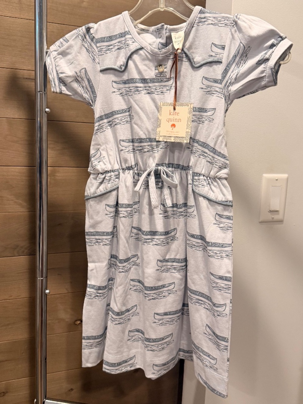NWT RARE Kate Quinn Girls Dress with Canoes and Western Piping Details Size 4